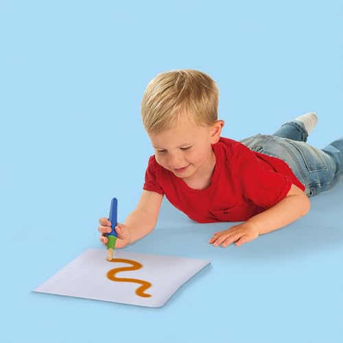 SES Creative 14440 My First - 3 Sichere Baby-Pinsel aus Kunststoff - Unzerbrechlich, Gute Griffigkeit für kleine Hände - Flach-, Rund- und Spitzpinsel - Mein erstes Pinselset - Für Kinder Ab 1 Jahr