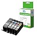 Price comparison product image InkJello Ink Cartridge For Printer, Compatible With Canon Pixma TR7500 TR7520 TR7550 TR8500 TR8520 TR8550 TS705 TS6100 TS6220 PGI-580XXL CLI-581XXL(Large-Black/Small-Black/Cyan/Magenta/Yellow, 5-Pack)