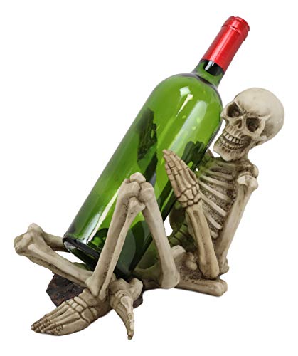 Ebros Gift Large Day of The Dead Grinning Horny Skeleton Humping Wine Bottle Holder Statue 10.25