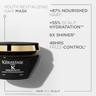 Kérastase Chronologiste Hair Mask, Revitalizes & Anti Frizz Deep Conditioner, With Hyaluronic Acid & Vitamin E, For Dry Scalp & Damaged Hair, 200 ml