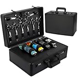 Barber Case,Barber Carrying Case,Barber Cases for Clippers and Supplies,Barber Case Organizer with Portable Handle and Combination Lock,Suitable for Barbers, manicurists, beauticians (Black)