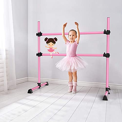 image for Yesker Ballet Barre 4 Feet Portable Ballet Equipment Pink Color for Ki