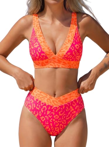 popvil High Waisted Bikini Sets 2026 Two Piece Tummy Control