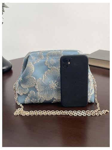 GORGLITTER Women's Evening Bags Wedding Clutch Purse Party Formal Cocktail Floral Satin Clutches Handbag3