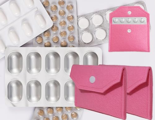 Birth Control Pill Holder Pocket Women\'s Privacy Contraceptive Pill Holder, Pink Pill Holder Pocket for Pill Storage-2pcs - Thumbnail 4