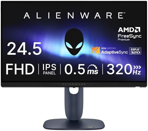 （22:00時点） Dell AW2525HM 24.5インチ Alienware ゲーミングモニター(無輝点3年保証/FHD/IPS,非光沢/DP 1.4×1,HDMI×2/sRGB 99%/縦横回転,高さ調整/0.5ms,320Hz(DP),255Hz(HDMI)/ G-SYNC Compatible,AMD FreeSync Premium)