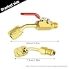 EATAKWARD 7Pcs Air Conditioning Refrigerant Angled Compact Ball Valve, Replacement for R410A R134A R12 R22 HVAC R410A Adapter 5/16 Inch Female to 1/4 Inch Male Flare for Mini Split System #4