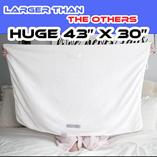 Leporem Microfiber Hair Towel - Extra Large (43 Inch X 30 Inch) Super Absorbent, Ultra-Soft & Fast Drying Towel With Dual Elastic Straps To Securely Tuck Extremely Thick, Long & Curly Hair (White) #TOP1