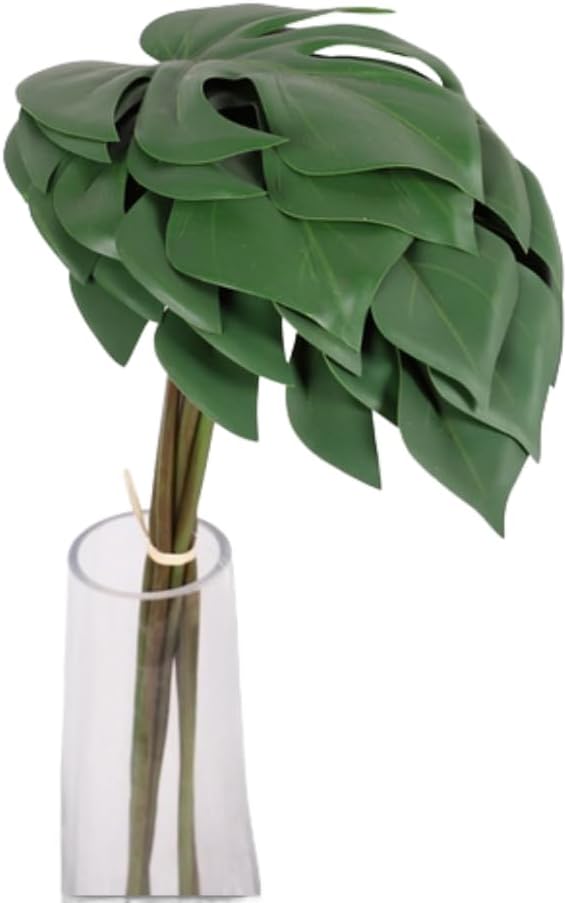 Leoyoubei Artificial Monstera Leaves with Long Stem,Faux Tropical Plants Palm Leaves for Vase Home Wedding Party Decorations (6)