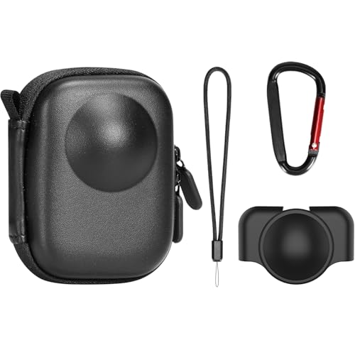 AMAZEAR Carrying Case for DJI OSMO 360 Accessories with Lens Cap, Portable Compact Storage Bag with Wrist Strap PU Leather OSMO360 Protective Case