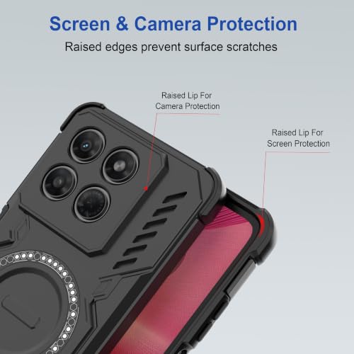 Image of Zapcase Back Case Cover for Motorola G47 5G | Magnetic Case with Built-in Metal Ring | Supports MagSafe Charger, Wallet & Car Mount | Shockproof Hybrid PC + TPU | Black