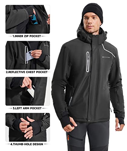 Heathyoga Mens Ski Jacket Waterproof Snowboard Jacket For Men Snow Jacket Skiing Jackets Snowboarding Jackets Ski Coats #TOP2