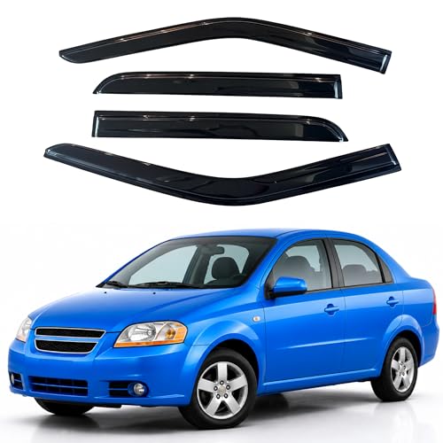 Image of IG Window Visors Fit for 2007-2010 Chevrolet /Chevy Aveo, Out-Channel Rain Guards Vent Wind Deflectors 4PC, Car Accessories for 07-10 Aveo (Excludes Hatchback)