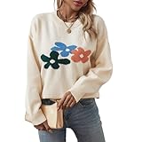 Características: jersey de tejido de mujer con escote redondo, mangas largas, puños ligeramente metidos y hombros caídos.¡El jersey simple y elegante es un artículo de vestuario imprescindible!