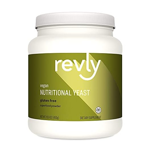 Amazon Brand - Revly Vegan Nutritional Yeast Non-Fortified Superfood Powder, 6g Protein, Amino Acids, Vitamins, Minerals, Cheese Flavor, 15.9 Oz, 30 Servings
