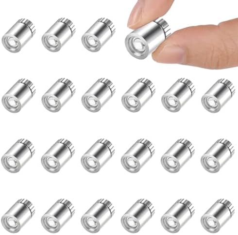 AUAUY 22 Stück Mini LED Licht mit Batterie, Micro LED Licht, DIY, Kaltweiß | Micro LED Licht, Kleine LED Lichter, Silbernes Gehäuse, für Puppenhäuser, DIY-Kunsthandwerk, Vitrinen,