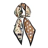 JERLA Mulberry Silk Like Head Scarf Hair band Ribbon Women's Fashion Neck Satin Scarfs for Bag Hair handbag Scarves