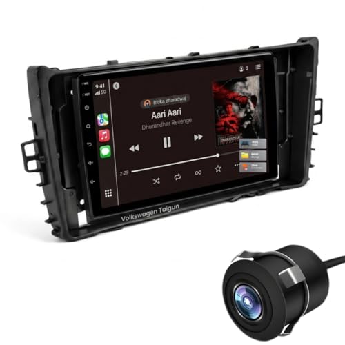 Image of Volkswagen Taigun Original QLED 9 inch Zlink Car Android Stereo | OS 13 | 4GB+64GB | Display Support Car Play & Android Auto | incl. AHD Rear Camera & Frame with - 1 Year Warranty