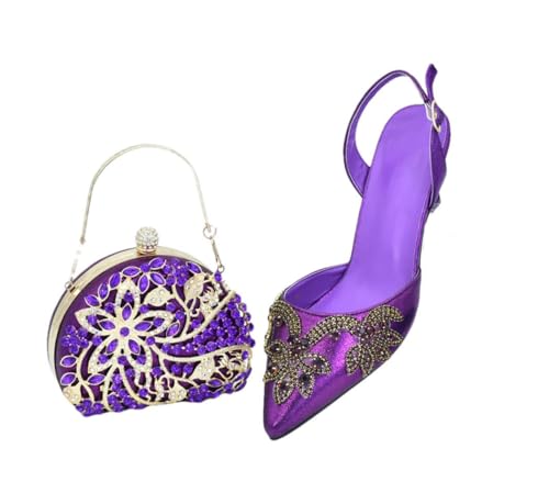 Talons nigérians pointus et sac en diamant pour briller en mariage