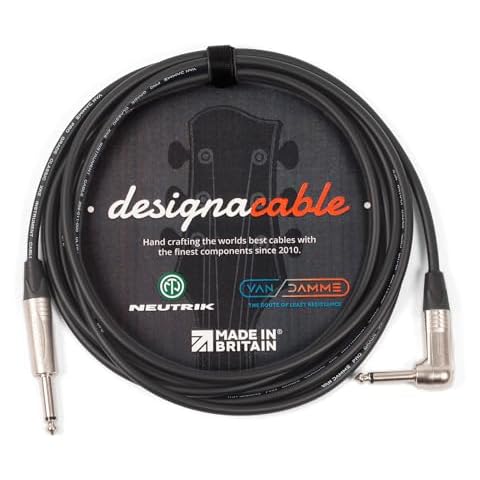 Designacable 5m Black Guitar Lead with Neutrik Jacks Cover