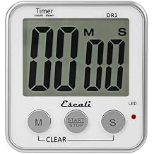 Escali Extra Large Display Digital Kitchen Timer with Clock Mode, Recall Timer Magnetic Back