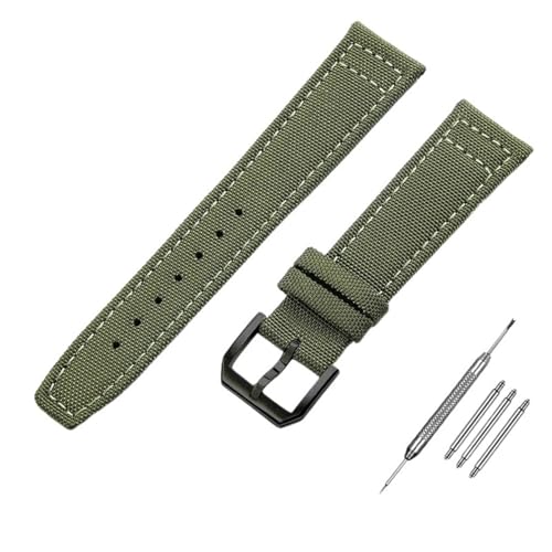 20mm 21mm 22mm Nylon Canvas Watchband for PILOT PORTOFINO Fabric Watch Strap Folding Buckle Leather Belt