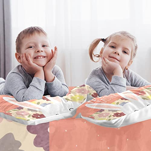 Housse de couette lapin floral et 2 taies d'oreiller | Parure de lit douce