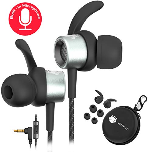 MINDBEAST Noise Cancelling Headphones Wired Earbuds For Kids And Adults With Microphone And