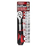 Hi-Spec 12 Piece 1/2' Drive Metric Socket Set with Ratchet Wrench Handle. 10mm - 24mm Sockets &...