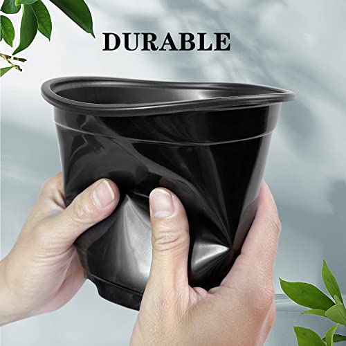 Raookif 50 Pack 5 Inch Nursery Pots With Drainage Holes, Plastic Nursery Pot For Plants, Seed Starting Pots For Flower Seedling, Cuttings, Transplanting (5 Inch,50Pcs) #TOP2