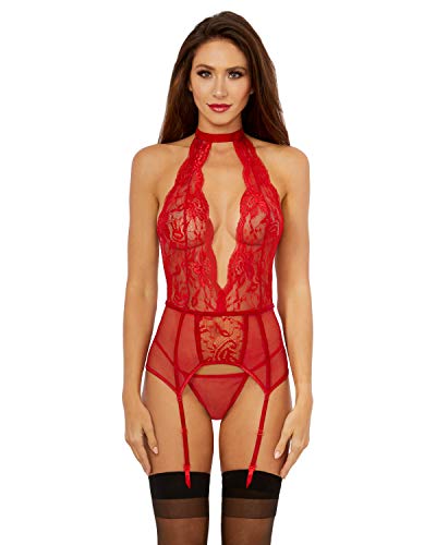 Bustier rouge et string pour une Saint-Valentin romantique