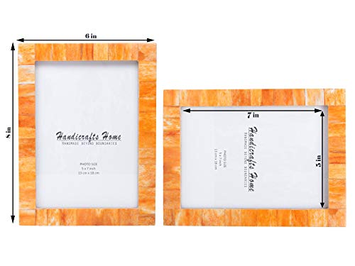 Handicrafts Home Photo Picture Frame - 5" X 7" Orange - Handmade Gift - Pack Of 2 #TOP4