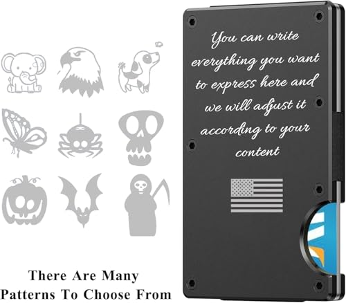 Custom Wallet For Men - Customizer Engraving Men's Wallet - Minimalistic, Slim & Seamless Card Case, Blocks RFID Scanners, Holds 12 Cards, gifts for Him (Obsidian)4