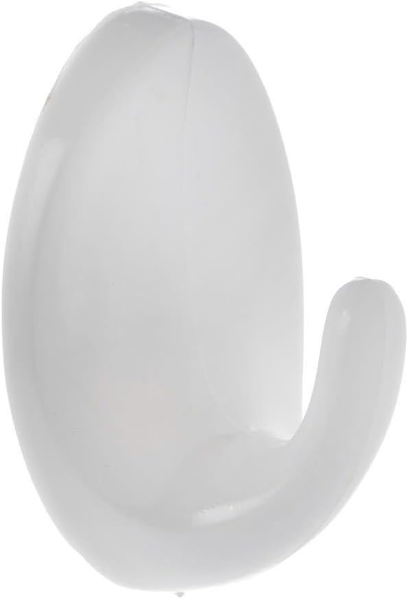 5 x White Oval Self Adhesive Door Hooks Large