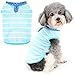 Ranphy Dog Shirt for Small Dogs Boy Girls Sleeveless Stripe Vests Soft Stretchy Puppy T-Shirts with Leash Hole Doggy Vibrant Costumes Summer Pet Cats Apparel, Blue, L