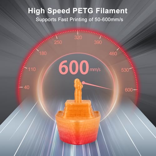Image of IEMAI Clear PETG Filament 1.75mm 1kg, Dual Color Gradient Red to Orange 3D Printer Filament with Glossy Transparent Finish for Lampshades, Home Decor & DIY Models