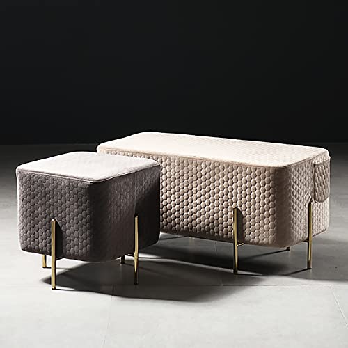 Tabouret à langer moderne en velours vert pour optimiser l'espace du salon - 7