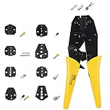 JHYM HS-03BC quetschverbindenzangen Tool Kit, Ratschen Crimper Zange Set mit 5 Wechselbacken und Schraubendreher - für Plug-Schlauch Crimpen Cap Koaxialkabel,B