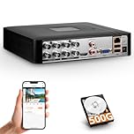 Videoregistratore di sorveglianza DVR a 8 canali H.265+ con HDD 500G, DVR CCTV ibrido 6 in 1 per telecamera CVBS/AHD/TVI/XVI/CVI/IP, DVR per sistema di sorveglianza domestica della telecamera di