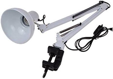 LED Desk Lamp - BANGWEIER White Adjustable Swing Arm Drafting Design Office Studio Clamp Table Desk Lamp Light [Energy Class A+++]