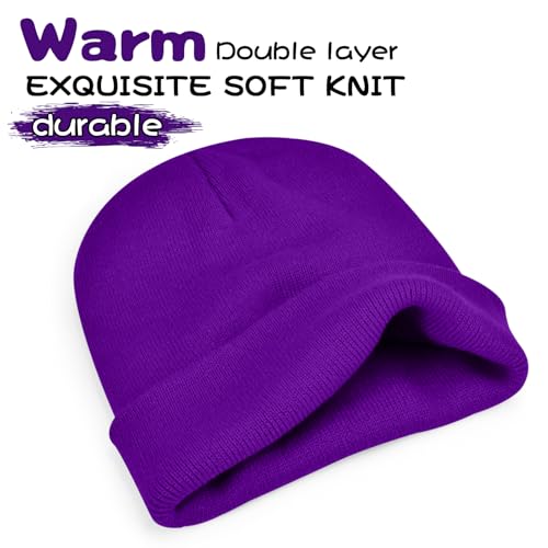 Image of ZOORON Beanie for Men Women Warm Winter Hat Unisex Soft Knit Cuffed Beanie