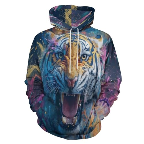 Sweatshirt à capuche tigre protecteur avec cordon de serrage réglable