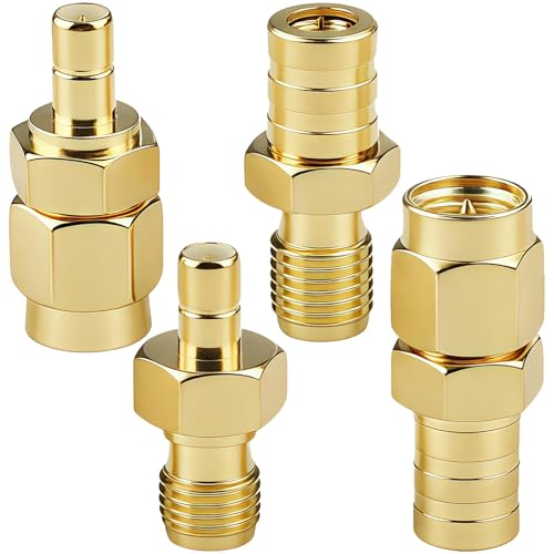 Arvoni 4 peças adaptador de antena Dab, SMA a SMB adaptador, conjunto conversor de RF compatível com recetor sintonizador FM de rádio de carro Dab