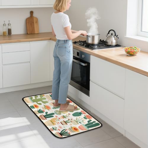 Tapis de cuisine cactus 99x51cm tapis de sol antidérapant et lavable - 3