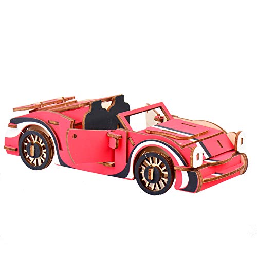 8.5 Inch 3D Wood Sports Car Puzzle For Kids (Perfect Wood Puzzle Gift For Children), 54 Puzzle Pieces #TOP3