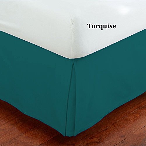 Fancy Collection Queen Size Easy Care Tailored Microfiber 14-inch Bed Skirt Solid Turquoise New
