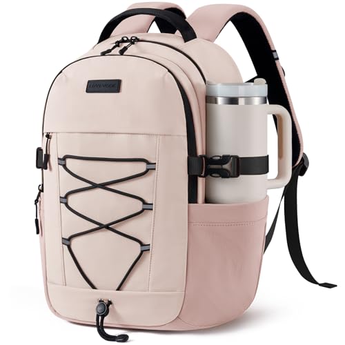 Image of LOVEVOOK College Laptop Backpack, 15.6 Inch Padded Daypack with Giant Tumbler Holder, 13 Pockets Waterproof Work Bag for Commute Nurse Teacher Office Travel
