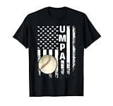 Baseball Umpa America Flag Vintage Christmas Xmas T-Shirt