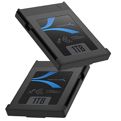 SABRENT CFexpress Type B Memory Card 1TB (2 Pack) Rocket CFX, cf express with high speed of R1700MB/s W1500MB/s compatible with DSLR Cameras for professional photographers, videographers