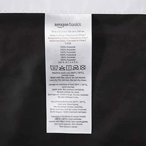 Image of Amazon Basics Portable Room Darkening Light Blocking Blackout Curtain Shade with Suction Cups, 100% Polyester, 50 inchW x 78 inchL,White, 1-Pack